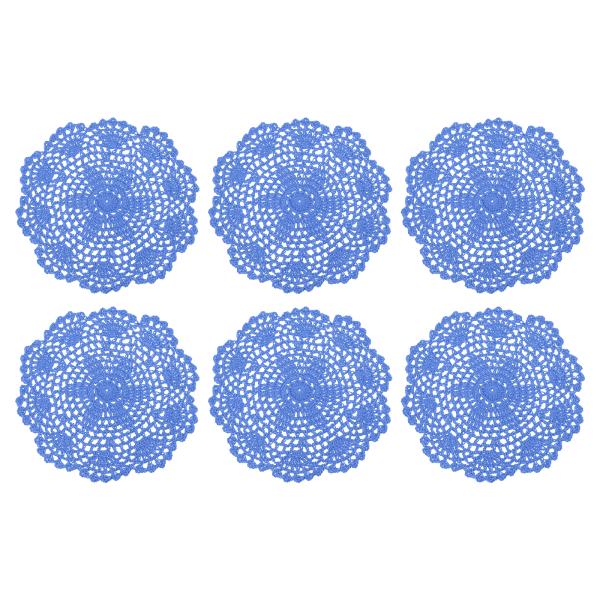 uxcell クロシェ編みドイリー 6枚8" - 手作り編み綿コースター 花柄の丸いレースプレイスマ...