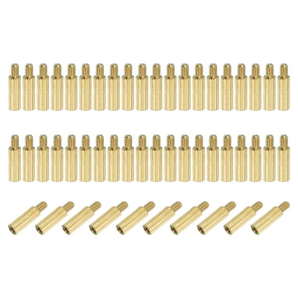 PATIKIL メスメス真鍮六角スペーサースタンドオフ 50個FPVドローンクアッドコプターPCBマ...