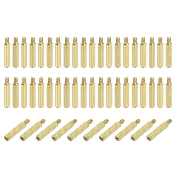 PATIKIL メスメス真鍮六角スペーサースタン ドオフ 50個FPVドローンクアッドコプターPCB...