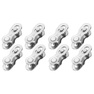 uxcell 8個自転車ミッシングリンク6/7/8スピード再利用可能な鋼製 チェーンリンクコネクタークイックリンク自転車チェーンカップリング シルバー