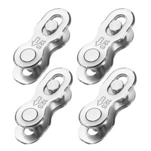 uxcell 4個 自転車 ミッシングリンク 12速 再利用可能 鋼製 自転車 チェーンリンク コネクタ クイックリンク 自転車 シルバー