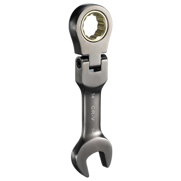 uxcell フレックスヘッドスタビーラチェットコンビネーションレンチ14mmメトリック72ティース...