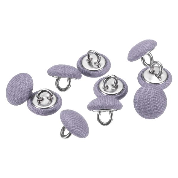 uxcell くるみボタン パープル 10個 直径11.5mm 布ボタン 金属シャンク 円形 帽子 ...