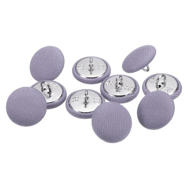 uxcell くるみボタン パープル 10個 直径18mm 布ボタン 金属シャンク 円形 帽子 DI...