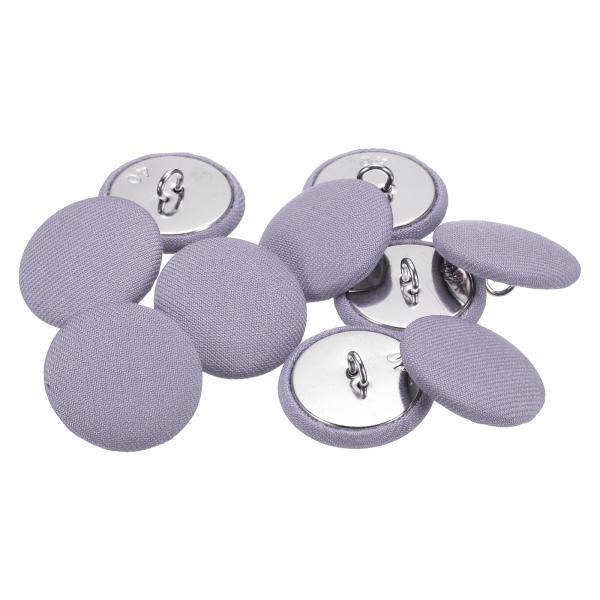 uxcell くるみボタン パープル 10個 直径25mm 布ボタン 金属シャンク 円形 帽子 DI...
