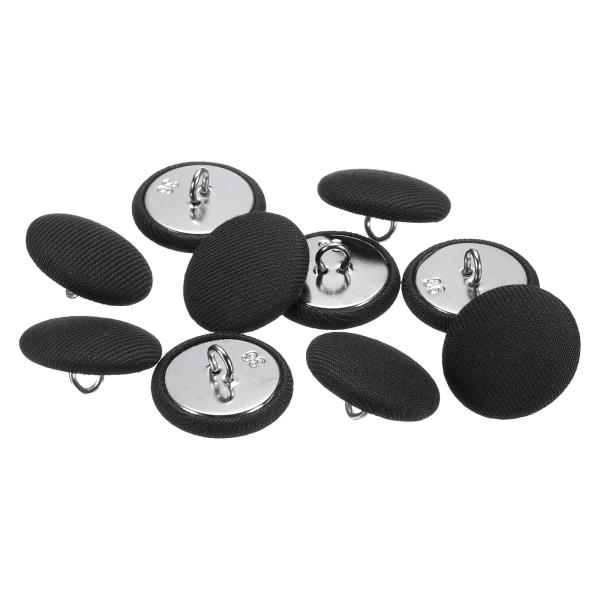 uxcell くるみボタン 黒色 10個 直径23 mm 布ボタン 金属シャンク 円形 帽子 DIY...