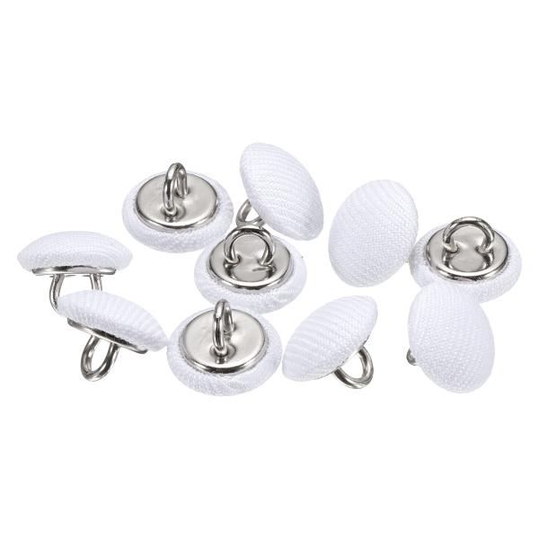 uxcell くるみボタン 白 10個 直径11.5mm 布ボタン 金属シャンク 円形ボタン 帽子 ...