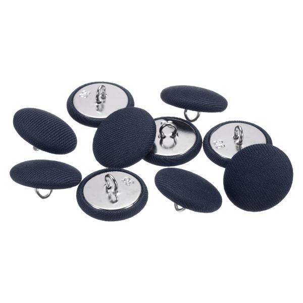 uxcell くるみボタン ネイビーブルー 10個 直径23mm 布ボタン 金属シャンク 円形 帽子...