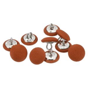 uxcell くるみボタン オレンジ 10個 直径12.5mm 布ボタン 金属シャンク 円形 帽子 DIY スーツ ワンピース シャツ 装飾 裁縫用