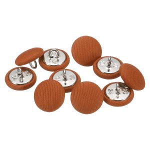 uxcell くるみボタン オレンジ 10個 直径15mm 布ボタン 金属シャンク 円形 帽子 DIY スーツ ワンピース シャツ 装飾 裁縫用