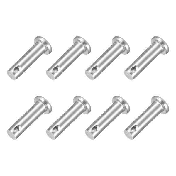 uxcell 8 個1/4"x13/16" シングルホールクレビスピン 304鋼スチールフラットヘッ...