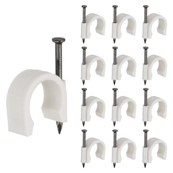 PATIKIL ハーフクランプJフック付きネイル1"/25mm 70個PExパイプ固定ケーブルクリッ...