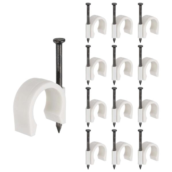 PATIKIL ハーフクランプJフック付きネイル1"/25mm 70個PExパイプ固定ケーブルクリッ...