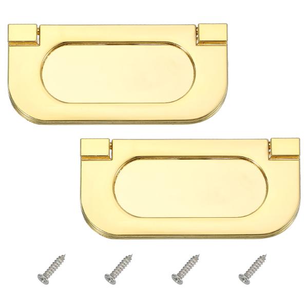 PATIKIL 2.9"（75mm）フラッシュリングプル2個 ロープロファイル引き出し用ジンク合金フ...