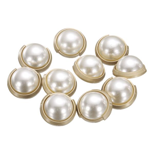 uxcell 10個 40L パールゴー ルドメタル製ボタン 25mm ラウンド 女性用コートボタン...