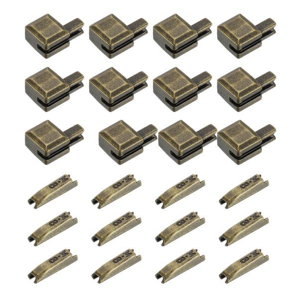 uxcell 12セット ファスナー メタル ジッパーラッチ スライダーリテーナー 修理キット #8...