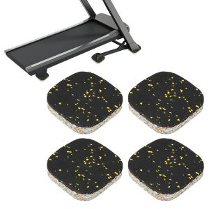PATIKIL トレッドミル クッションパッド4個、4x4x0.8インチの高密度フォーム製防振パッド、サウンドプルーフフロアクッション、カーぺっト保護