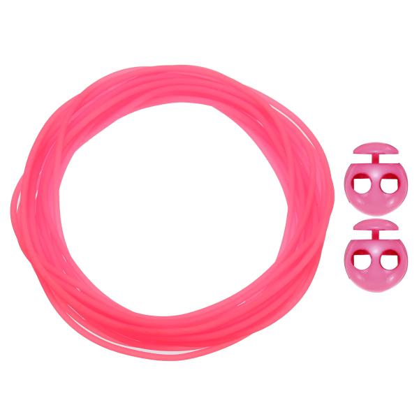 PATIKIL 2穴プラスチックコードロック付きの5.5ヤードホローパイプラバーコード、編み物DIY...