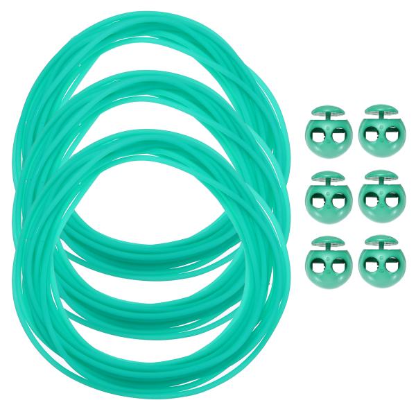 PATIKIL 2穴プラスチックコードロック付きの5.5ヤードホローパイプラバーコード、3個、DIY...