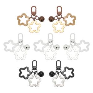 PATIKIL スターキーチェーン 7個 あめカラーアクリル五角形キーチェーンスター装飾ベルペンダントキーリングクリップ キーズバッグアクセサリー用