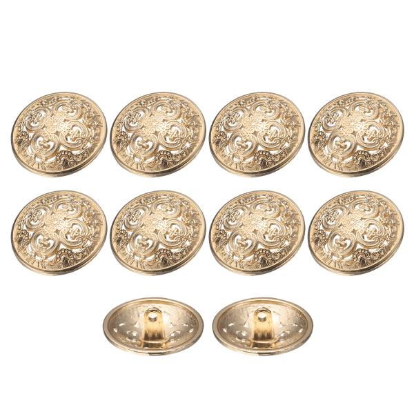 uxcell 10個40Lメタルラウンドホローボタン25mm 1インチ亜鉛合金衣類クラフト交換ボタン...