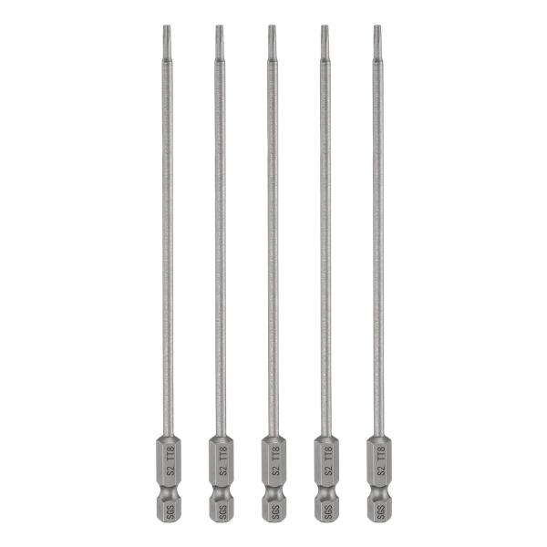 uxcell 5個TT40セキュリティトルクスヘッドスクリュードライバービット6"（150mm）長1...