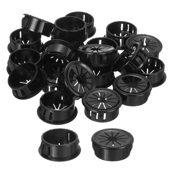 uxcell 28個のデスクグロメット 黒、0.98インチ（25mm）マウント用のシャッター付きスナ...
