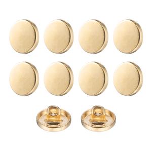 uxcell 10個18Lメタルラウンドフラットボタン11.5mm合金シャンククラフト交換ボタン ウールコートシャツズボン裁縫クラフト、ローズ金