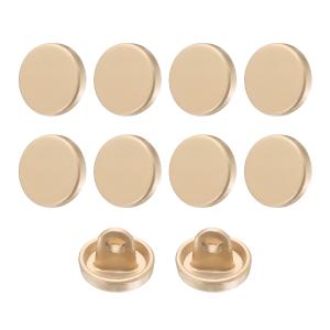 uxcell 10個14Lメタルラウンドフラットボタン9mm合金シャンククラフト交換ボタン スーツウールコートシャツズボン裁縫クラフト、クッション金