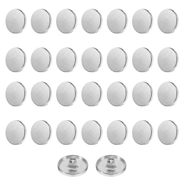 uxcell 30個28Lメタルラウンドフラットボタン18mm合金シャンククラフト交換ボタン ウール...