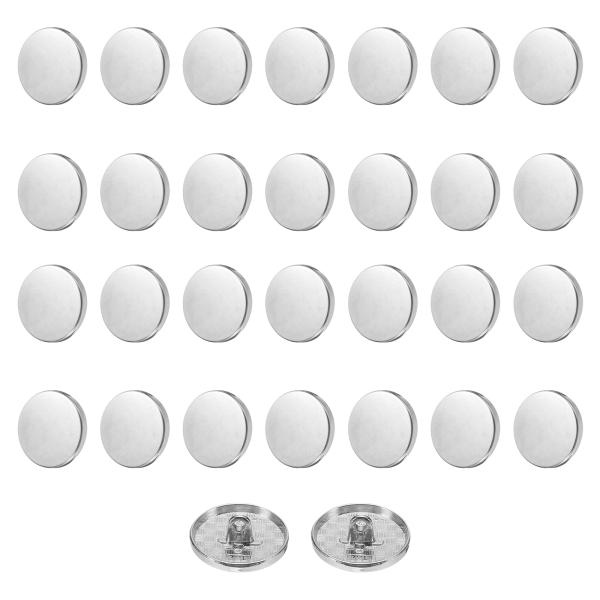 uxcell 30個32Lメタルラウンドフラットボタン20mm合金シャンククラフト交換ボタン ウール...