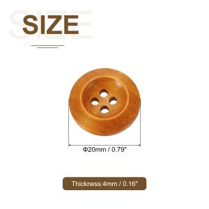 uxcell ウッドボタン20mm 四つ穴ボタ...の詳細画像2