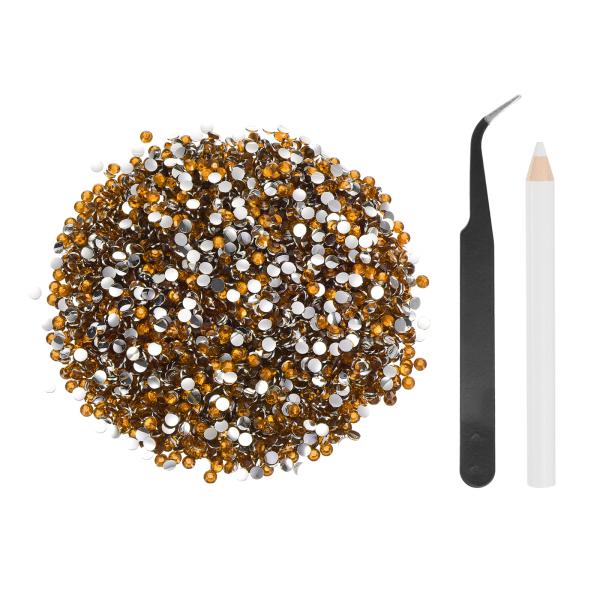 uxcell 5000個のフラットバックラインストーンレジン SS12 3 mmラインストーンバルク...