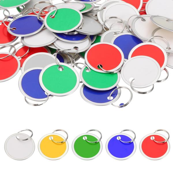 PATIKIL **  &amp;#10;1.2インチ メタル リム キータグ 50枚セット ブランク 丸型...