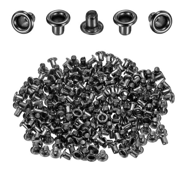 uxcell 100個 穴 あき 金具 真鍮 製 2mm (1/9インチ) 黒 カーテン タープ 革...