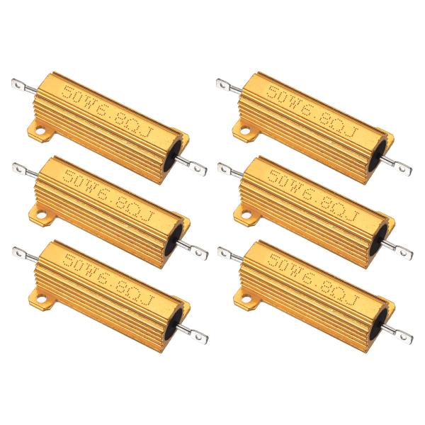 PATIKIL 50W 6.8オームアルミシェル抵抗器、6個入りアルミハウジング抵抗器、5%許容差巻...