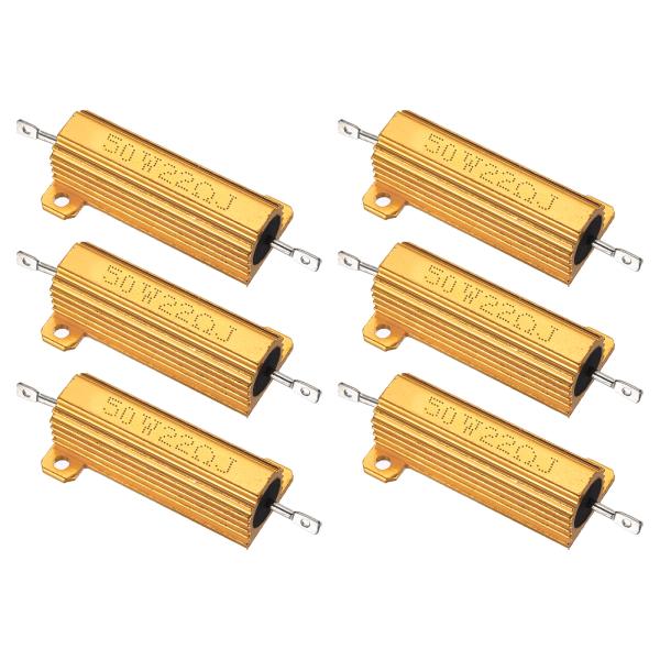 PATIKIL 50W 22オームアルミシェル抵抗器、6個入りアルミハウジング抵抗器、5%許容差巻線...