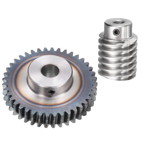 uxcell #45鋼製ウォームギアセット 40T 1.5モジュール 減速比40:1 右回転駆動ギア...