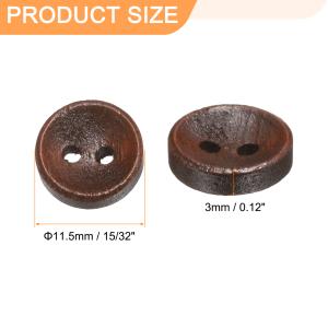 uxcell 30個18L木製ボタン15/32...の詳細画像2