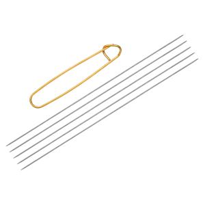 uxcell 5個セットの編み針 1.2mm径 6インチ（15cm）長 ステンレス製のダブルポイント編み針 ステッチホルダー付き 手作り DIY編み物