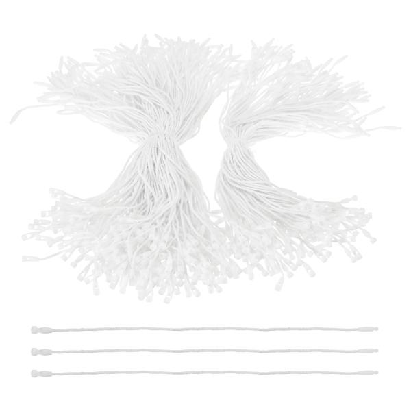 PATIKIL 300個 綿製ハングタグストリング 8インチ ホワイトスナップロックピンループファス...