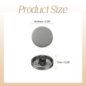 uxcell 5個入り 金属製丸ボタン 15m...の詳細画像2