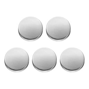 uxcell 5個入り 金属製丸ボタン 10mm 亜鉛合金シャンク フラット裁縫工芸 交換用ボタン 衣類装飾 DIYアクセサリー用 明るいシルバー