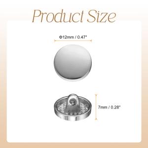 uxcell 5個入り 金属製丸ボタン 12m...の詳細画像2