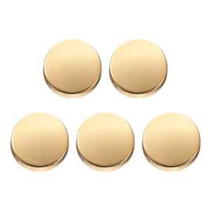 uxcell 5個入り 金属製丸ボタン 10mm 亜鉛合金シャンク フラット裁縫工芸 交換用ボタン 衣類装飾 DIYアクセサリー用 明るい金色