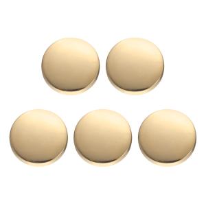 uxcell 5個入り 金属製丸ボタン 12mm 亜鉛合金シャンク フラット裁縫工芸 交換用ボタン 衣類装飾 DIYアクセサリー 明るい金色