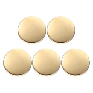 uxcell 5個入り 金属製丸ボタン 23 mm 亜鉛合金シャンク フラット裁縫工芸 交換用ボタン 衣類装飾 DIYアクセサリー用 明るい金色