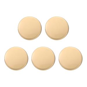 uxcell 5個入り 金属製丸ボタン 12mm 亜鉛合金シャンク フラット裁縫工芸 交換用ボタン 衣類装飾 DIYアクセサリー つや消し金色