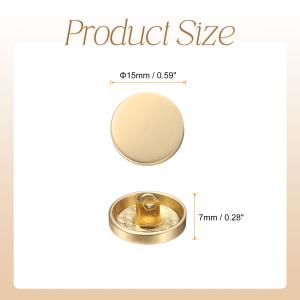 uxcell 5個入り 金属製丸ボタン 15m...の詳細画像2