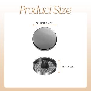 uxcell 5個入り 金属製丸ボタン 18m...の詳細画像2